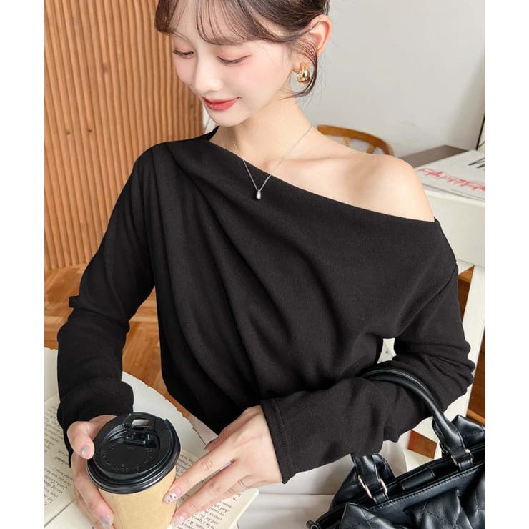 オフショルドレープニットソープルオーバー | moment+ | 詳細画像12 