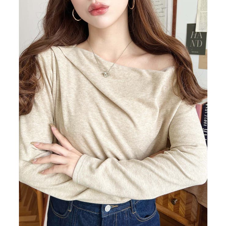 オフショルドレープニットソープルオーバー | moment+ | 詳細画像18 