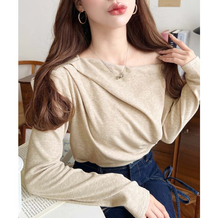 オフショルドレープニットソープルオーバー | moment+ | 詳細画像19 