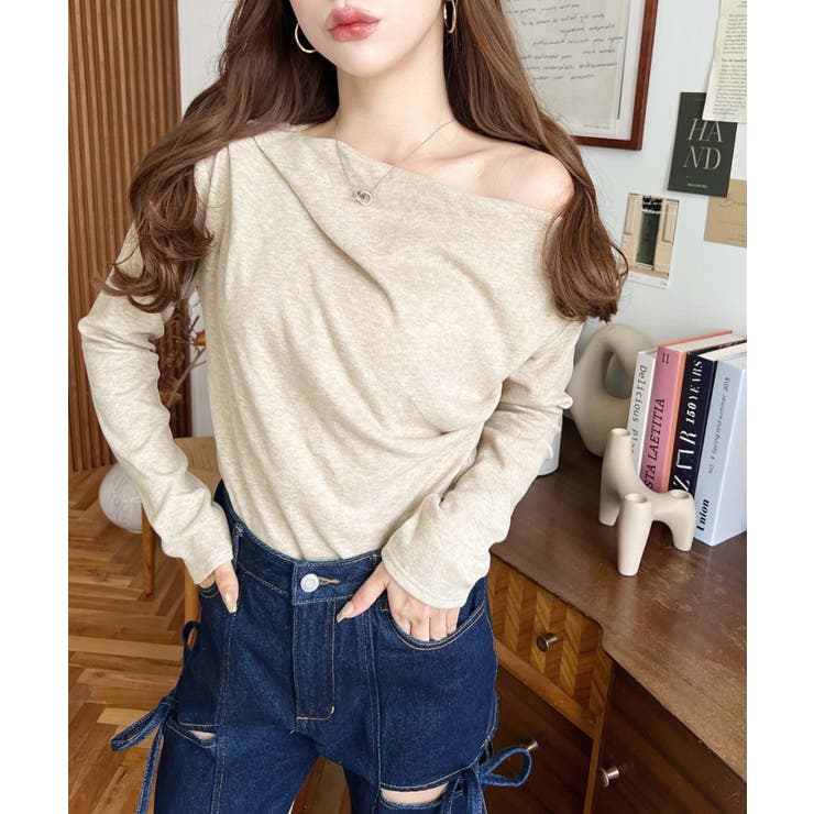 オフショルドレープニットソープルオーバー | moment+ | 詳細画像20 