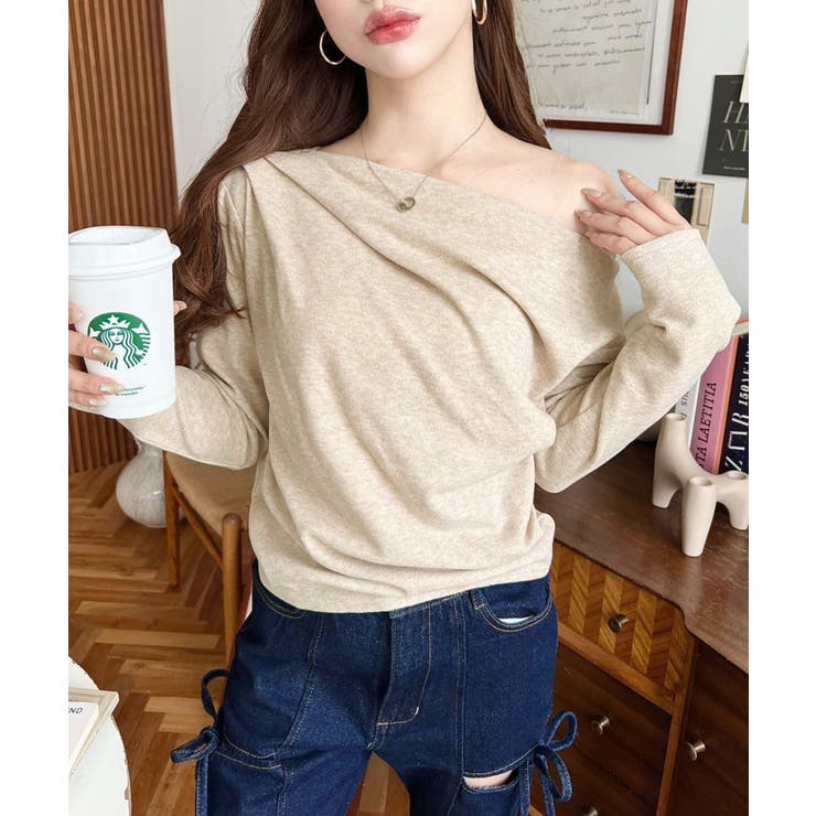 オフショルドレープニットソープルオーバー | moment+ | 詳細画像21 