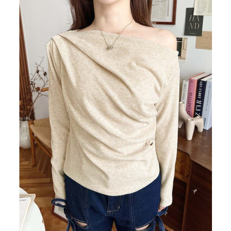 オフショルドレープニットソープルオーバー | moment+ | 詳細画像22 