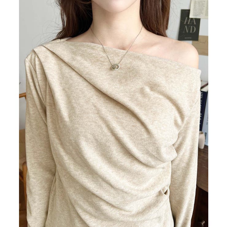 オフショルドレープニットソープルオーバー | moment+ | 詳細画像23 