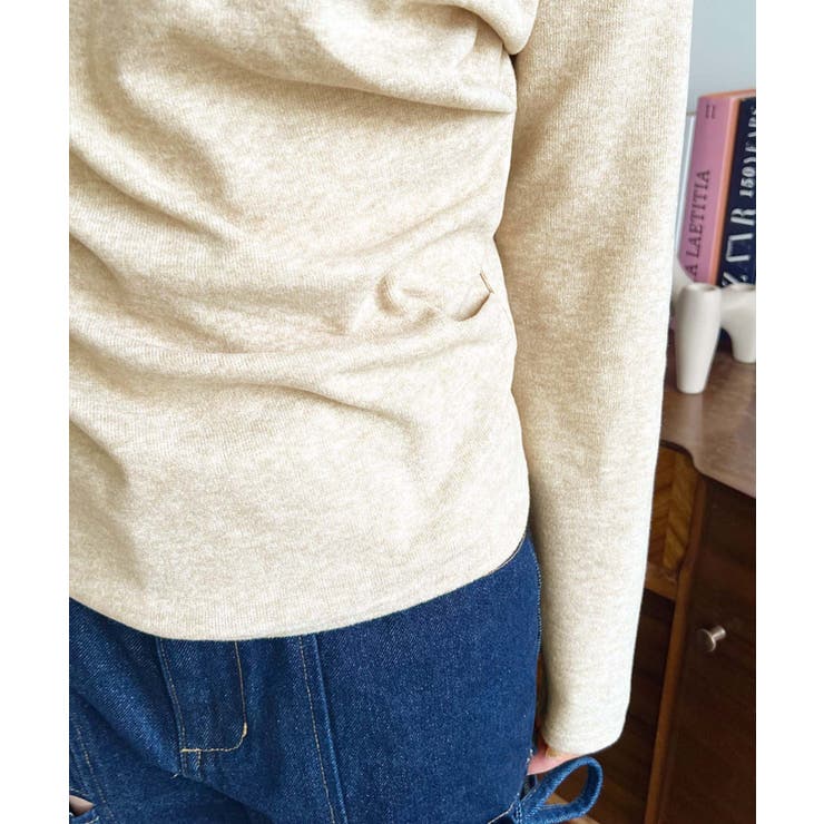 オフショルドレープニットソープルオーバー | moment+ | 詳細画像24 