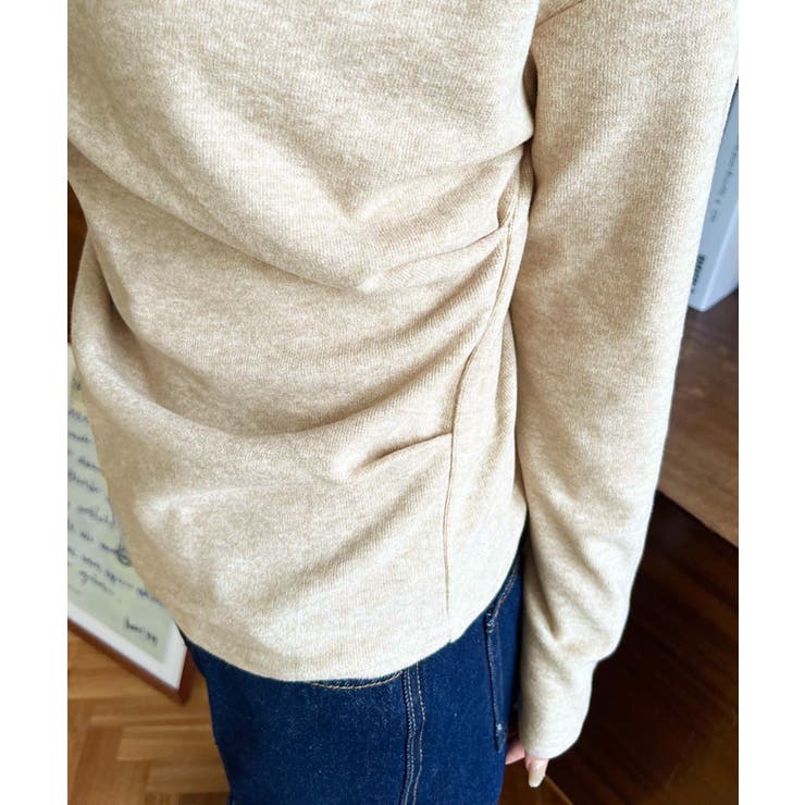 オフショルドレープニットソープルオーバー | moment+ | 詳細画像25 