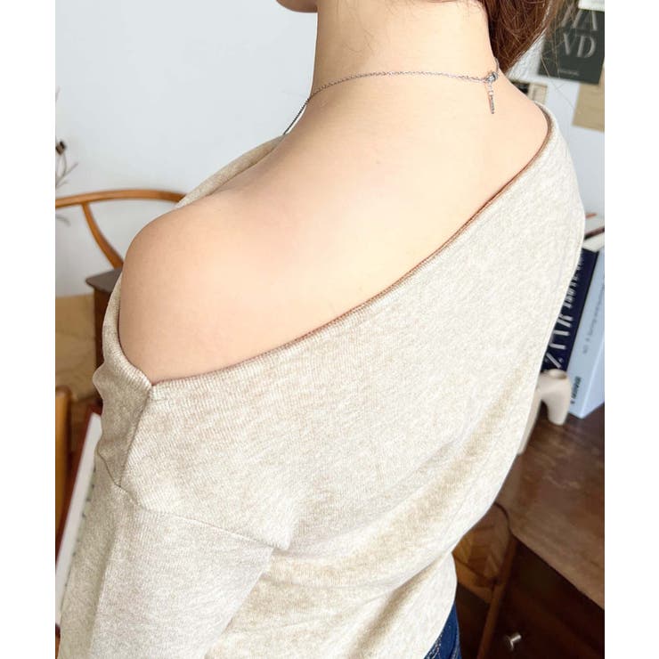 オフショルドレープニットソープルオーバー | moment+ | 詳細画像27 