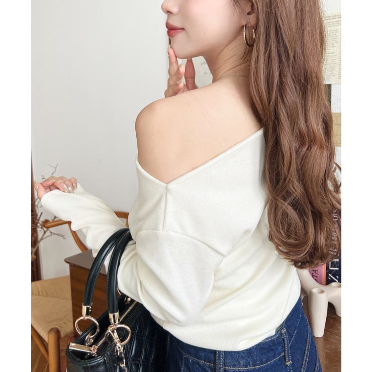 オフショルドレープニットソープルオーバー | moment+ | 詳細画像6 