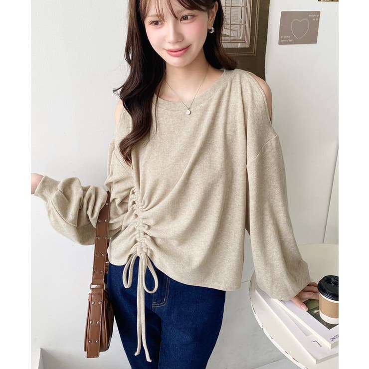 ショルダースリットドロストニットソープルオーバー | moment+ | 詳細画像12 