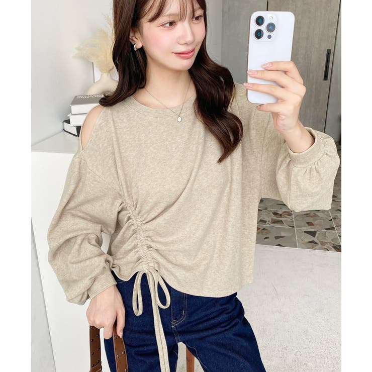 ショルダースリットドロストニットソープルオーバー | moment+ | 詳細画像13 