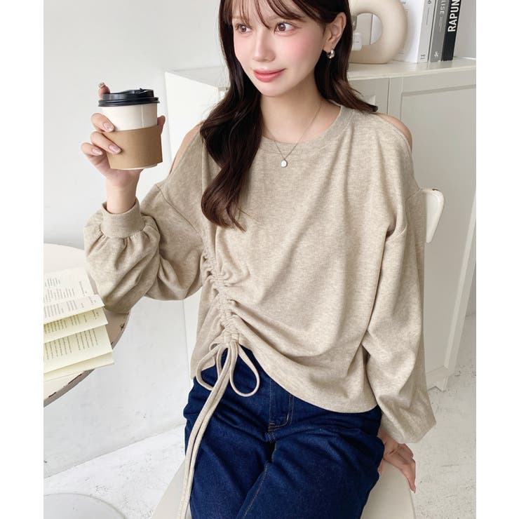 ショルダースリットドロストニットソープルオーバー | moment+ | 詳細画像14 