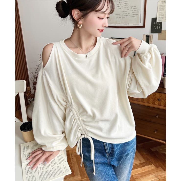 ショルダースリットドロストニットソープルオーバー | moment+ | 詳細画像3 