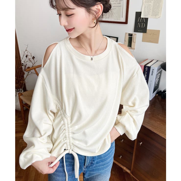 ショルダースリットドロストニットソープルオーバー | moment+ | 詳細画像4 