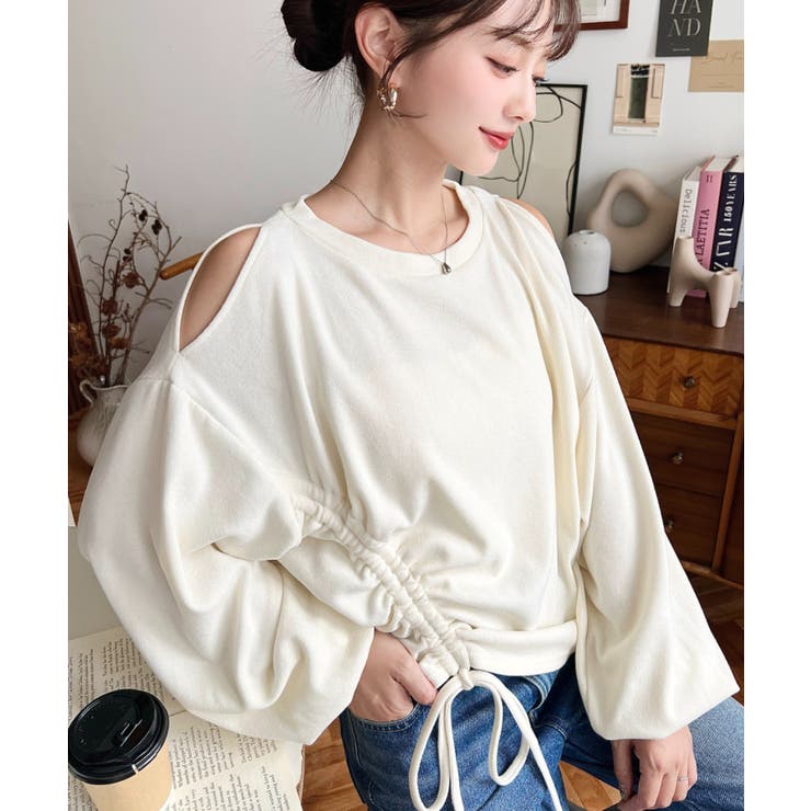 ショルダースリットドロストニットソープルオーバー | moment+ | 詳細画像5 