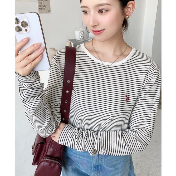 U.S.POLO ASSNワンポイント刺繍袖くしゅくしゅボーダーロンT | moment+ | 詳細画像15 