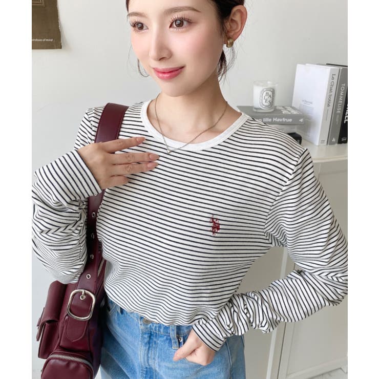 U.S.POLO ASSNワンポイント刺繍袖くしゅくしゅボーダーロンT | moment+ | 詳細画像18 