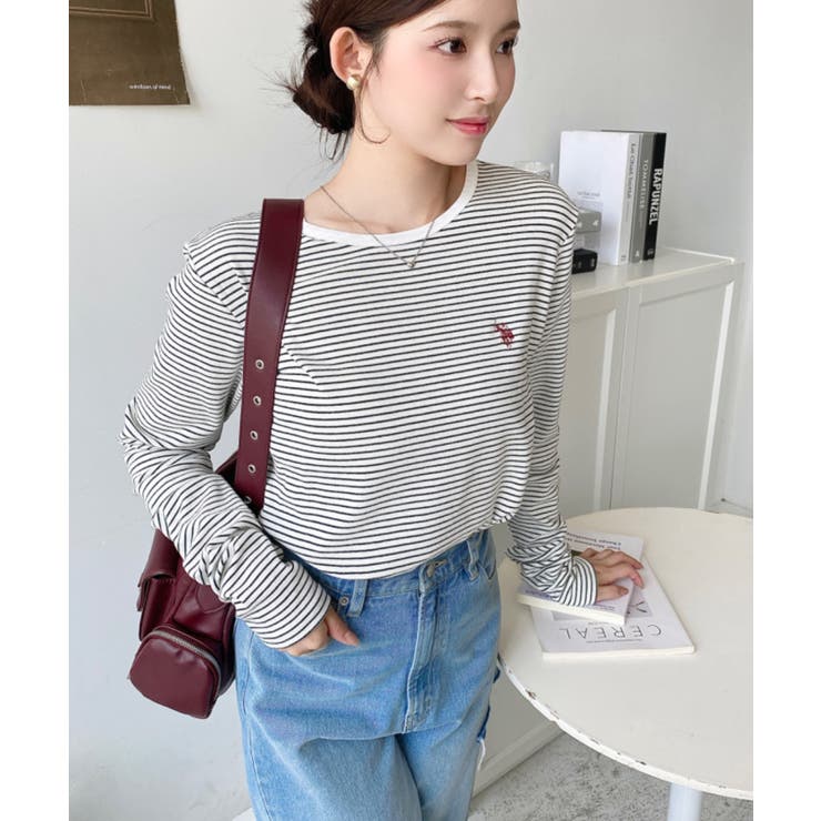 U.S.POLO ASSNワンポイント刺繍袖くしゅくしゅボーダーロンT | moment+ | 詳細画像19 