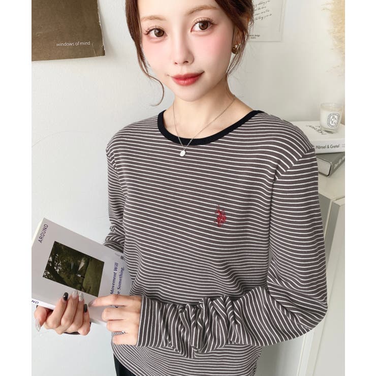 U.S.POLO ASSNワンポイント刺繍袖くしゅくしゅボーダーロンT | moment+ | 詳細画像20 