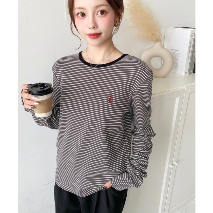 U.S.POLO ASSNワンポイント刺繍袖くしゅくしゅボーダーロンT | moment+ | 詳細画像21 