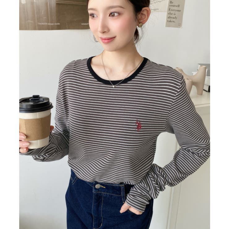 U.S.POLO ASSNワンポイント刺繍袖くしゅくしゅボーダーロンT | moment+ | 詳細画像26 