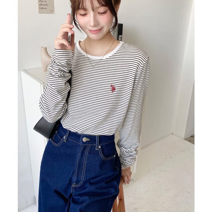 U.S.POLO ASSNワンポイント刺繍袖くしゅくしゅボーダーロンT | moment+ | 詳細画像3 