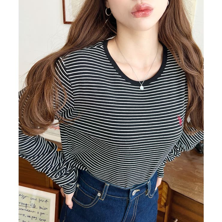 U.S.POLO ASSNワンポイント刺繍袖くしゅくしゅボーダーロンT | moment+ | 詳細画像33 