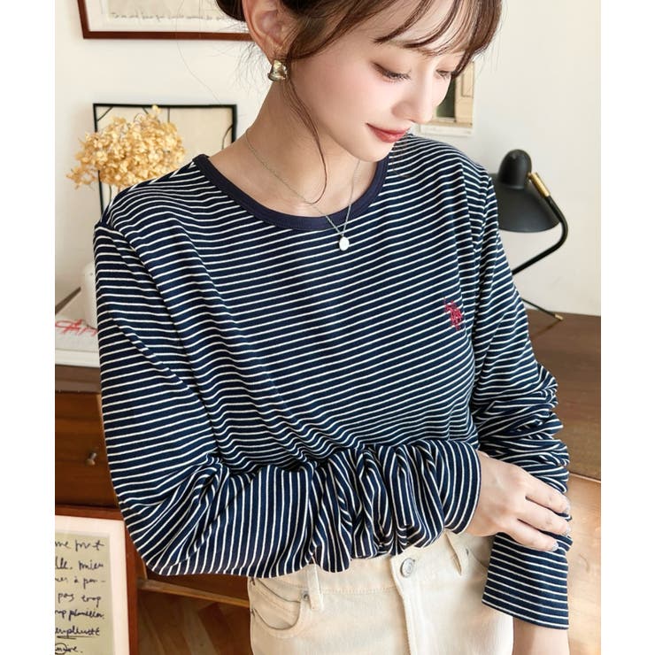 U.S.POLO ASSNワンポイント刺繍袖くしゅくしゅボーダーロンT | moment+ | 詳細画像34 