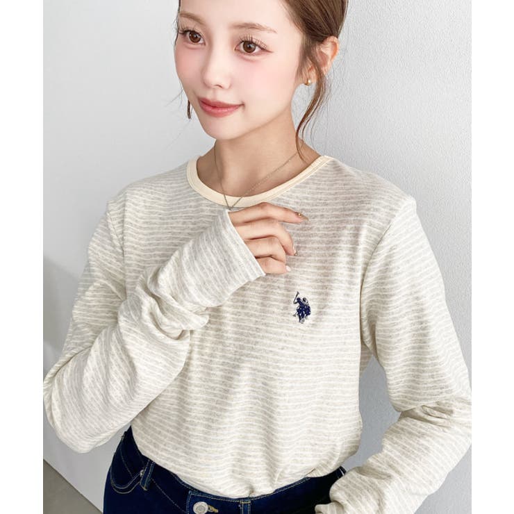 U.S.POLO ASSNワンポイント刺繍袖くしゅくしゅボーダーロンT | moment+ | 詳細画像49 