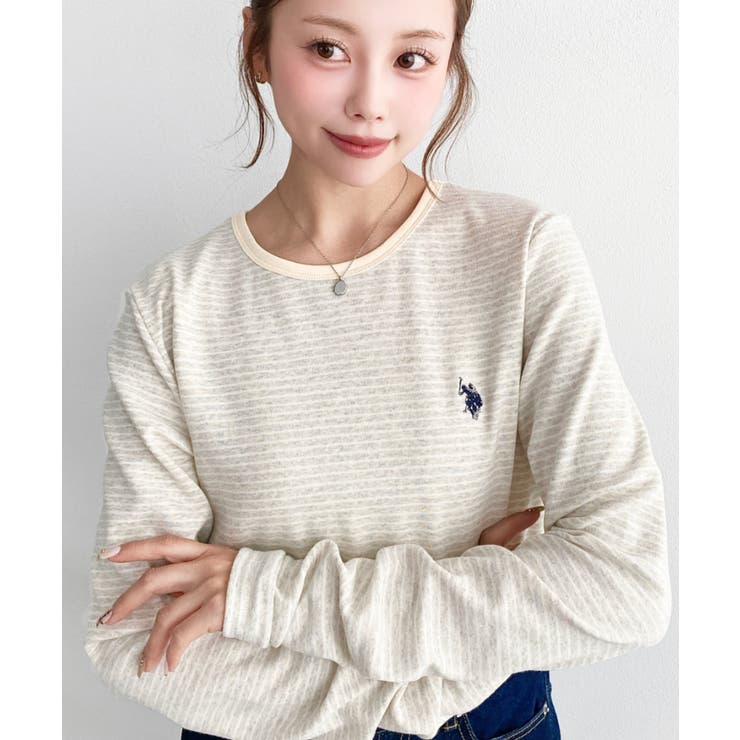 U.S.POLO ASSNワンポイント刺繍袖くしゅくしゅボーダーロンT | moment+ | 詳細画像50 