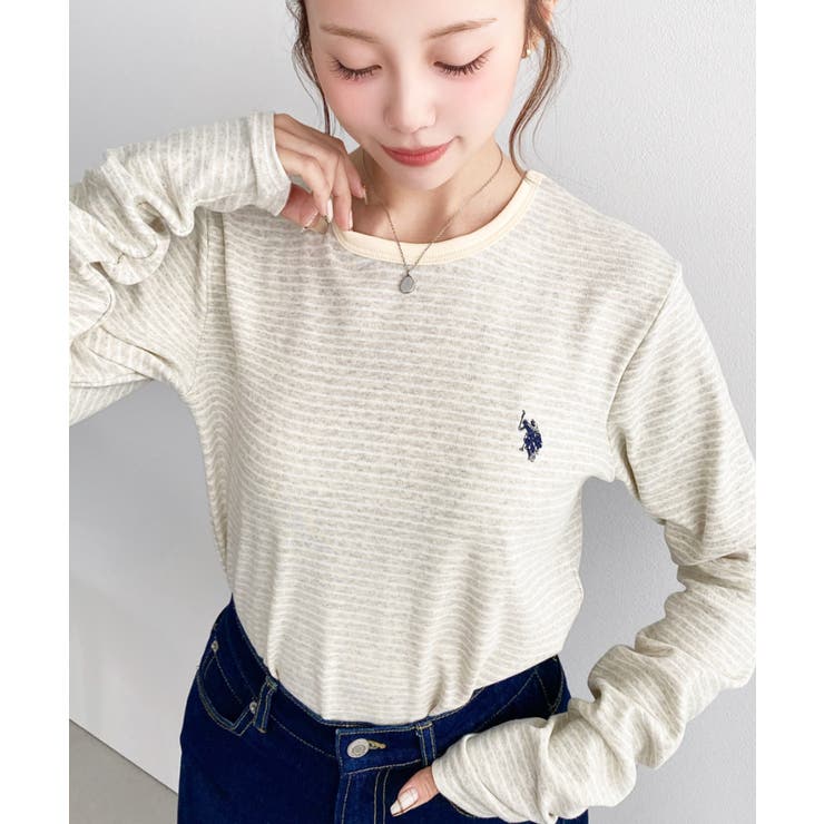 U.S.POLO ASSNワンポイント刺繍袖くしゅくしゅボーダーロンT | moment+ | 詳細画像51 