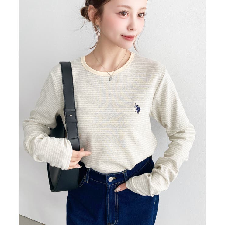 U.S.POLO ASSNワンポイント刺繍袖くしゅくしゅボーダーロンT | moment+ | 詳細画像52 