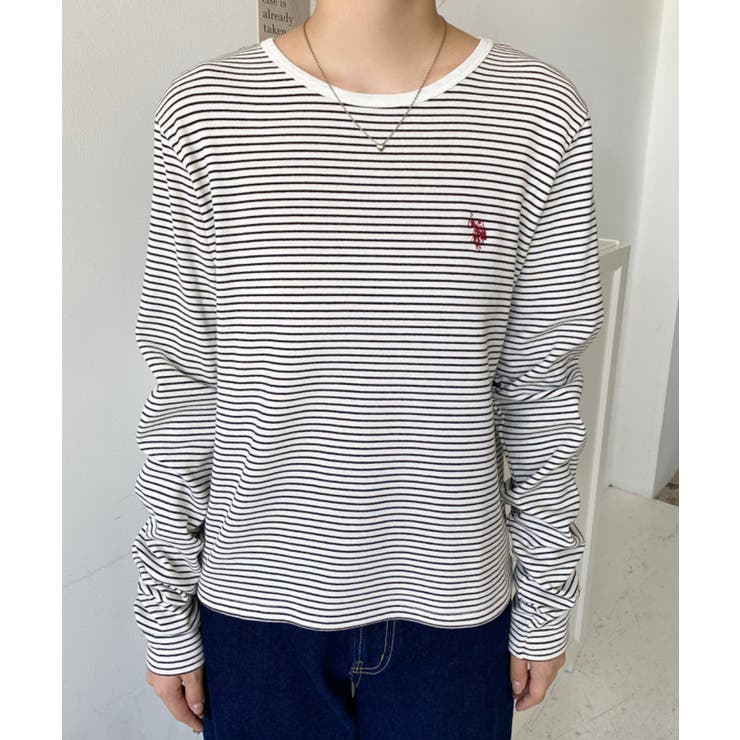 U.S.POLO ASSNワンポイント刺繍袖くしゅくしゅボーダーロンT | moment+ | 詳細画像8 