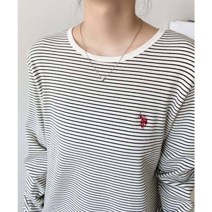 U.S.POLO ASSNワンポイント刺繍袖くしゅくしゅボーダーロンT | moment+ | 詳細画像9 