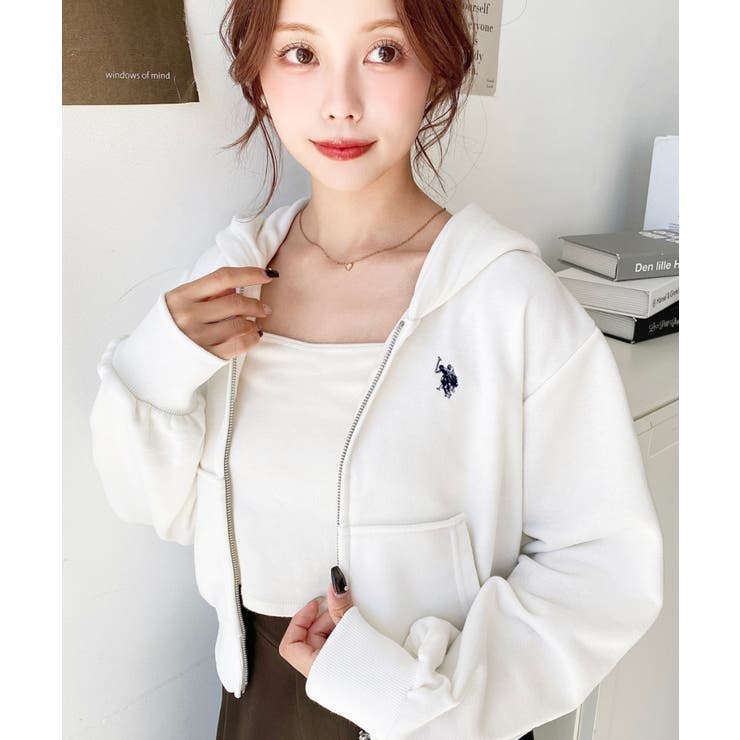 U.S.POLO ASSNワンポイント刺繍ダブルジップショートパーカー | moment+ | 詳細画像15 