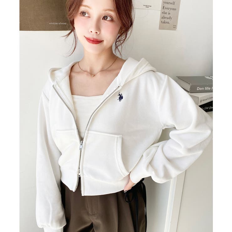 U.S.POLO ASSNワンポイント刺繍ダブルジップショートパーカー | moment+ | 詳細画像17 