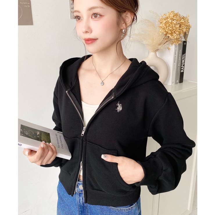 U.S.POLO ASSNワンポイント刺繍ダブルジップショートパーカー | moment+ | 詳細画像25 