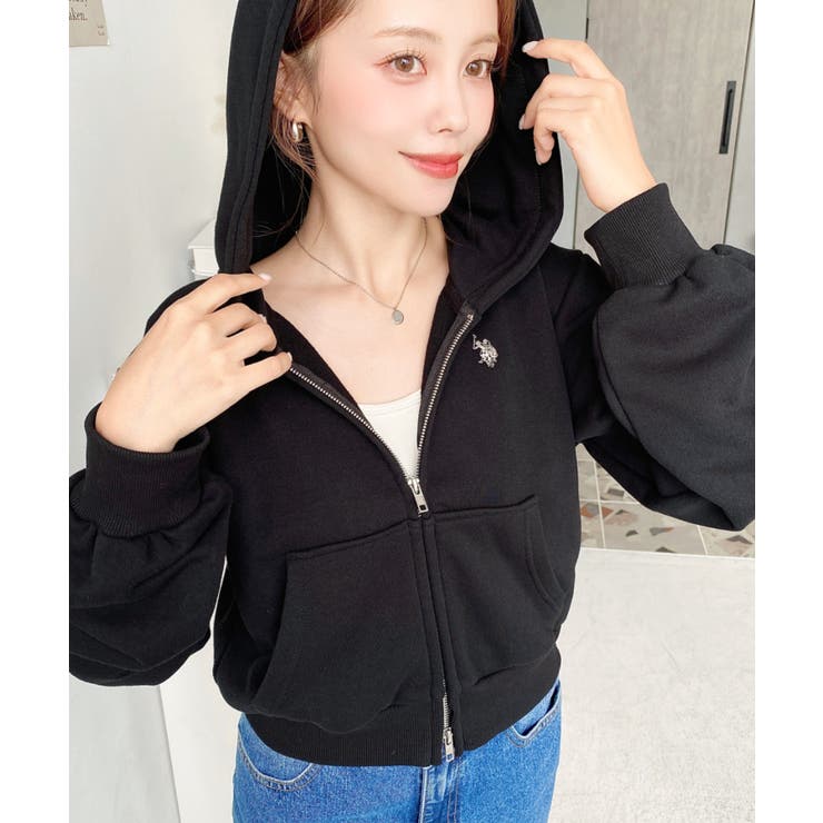 U.S.POLO ASSNワンポイント刺繍ダブルジップショートパーカー | moment+ | 詳細画像28 