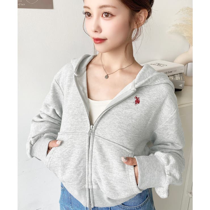 U.S.POLO ASSNワンポイント刺繍ダブルジップショートパーカー | moment+ | 詳細画像34 