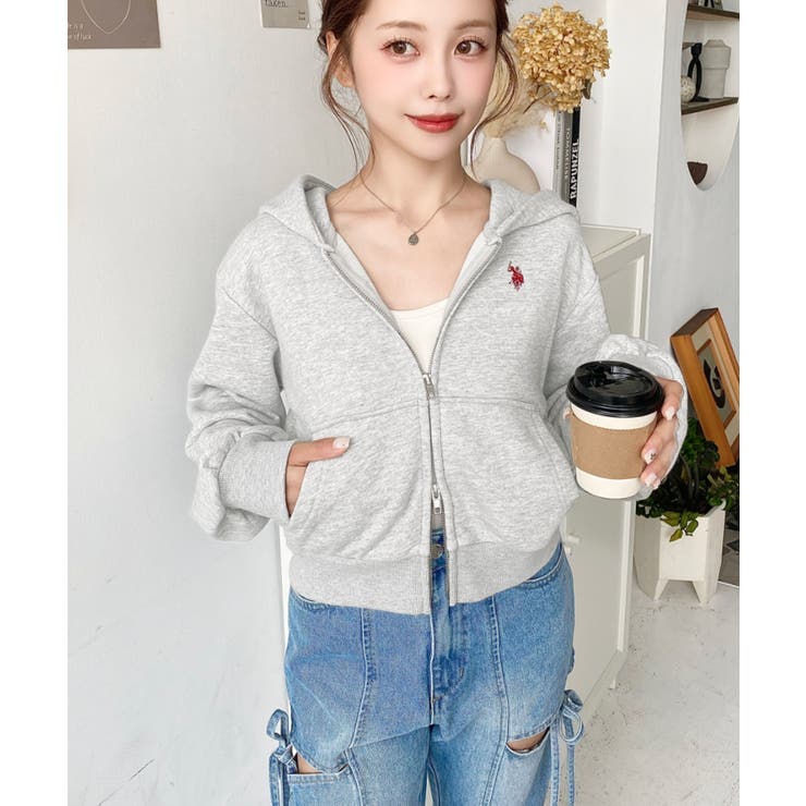 U.S.POLO ASSNワンポイント刺繍ダブルジップショートパーカー | moment+ | 詳細画像37 