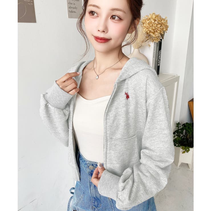 U.S.POLO ASSNワンポイント刺繍ダブルジップショートパーカー | moment+ | 詳細画像38 