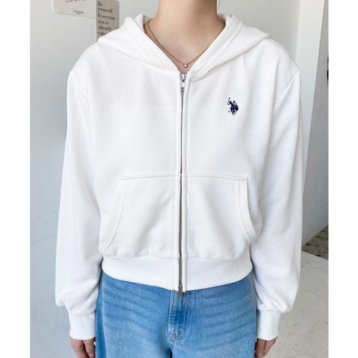 新品タグ付き♡ラルフローレン♡ボーダーショート丈パーカー　ワンポイント刺繍 希少 ポロラルフローレン ボーダー パーカー ショート丈 ロゴ刺繍