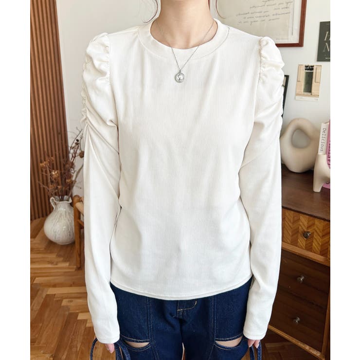 レオパード柄ビスチェセット長袖リブカットソートップス | moment+ | 詳細画像6 