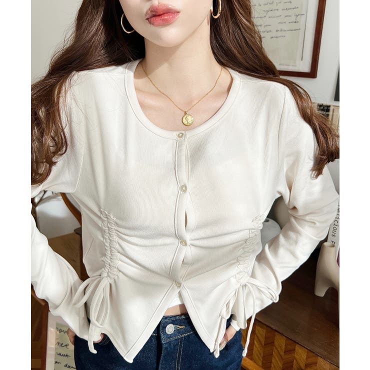 フロントドロストリブカットソーカーディガン | moment+ | 詳細画像2 