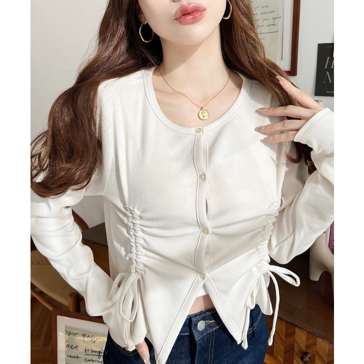 フロントドロストリブカットソーカーディガン | moment+ | 詳細画像3 