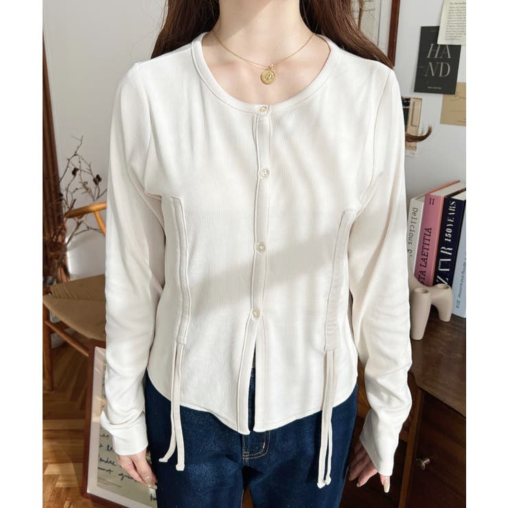 フロントドロストリブカットソーカーディガン | moment+ | 詳細画像6 