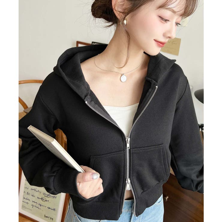 ダブルジップショートパーカー | moment+ | 詳細画像11 