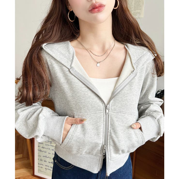 ダブルジップショートパーカー | moment+ | 詳細画像13 