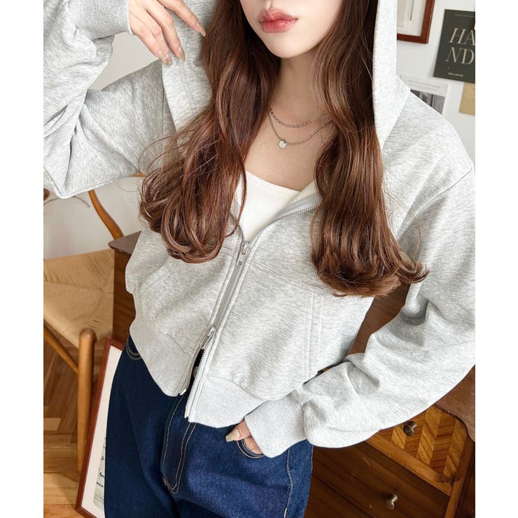 ダブルジップショートパーカー | moment+ | 詳細画像16 