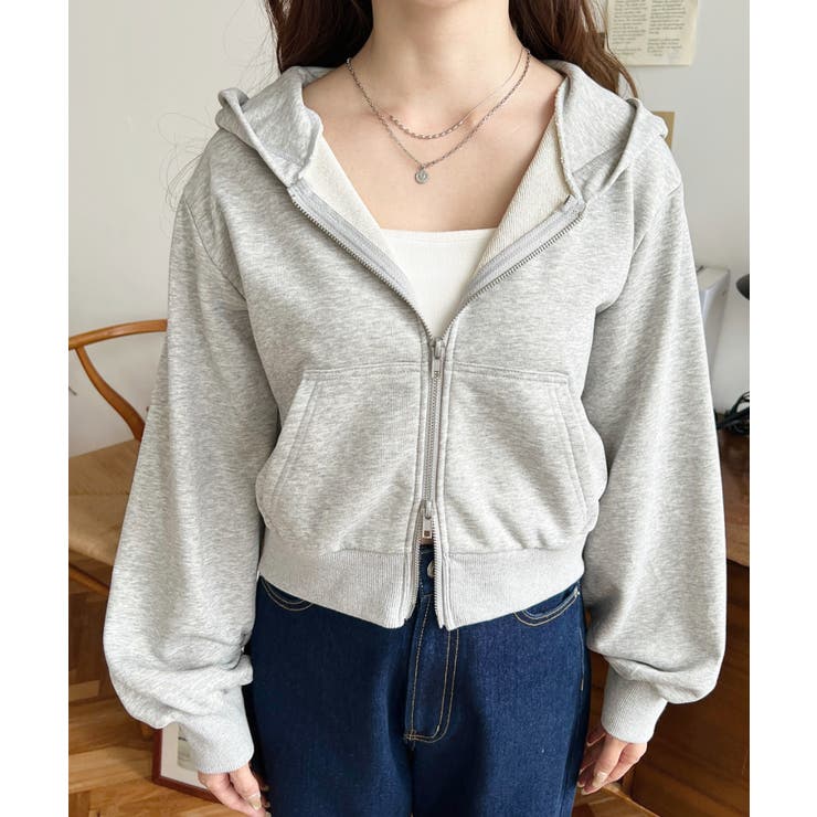 ダブルジップショートパーカー | moment+ | 詳細画像18 