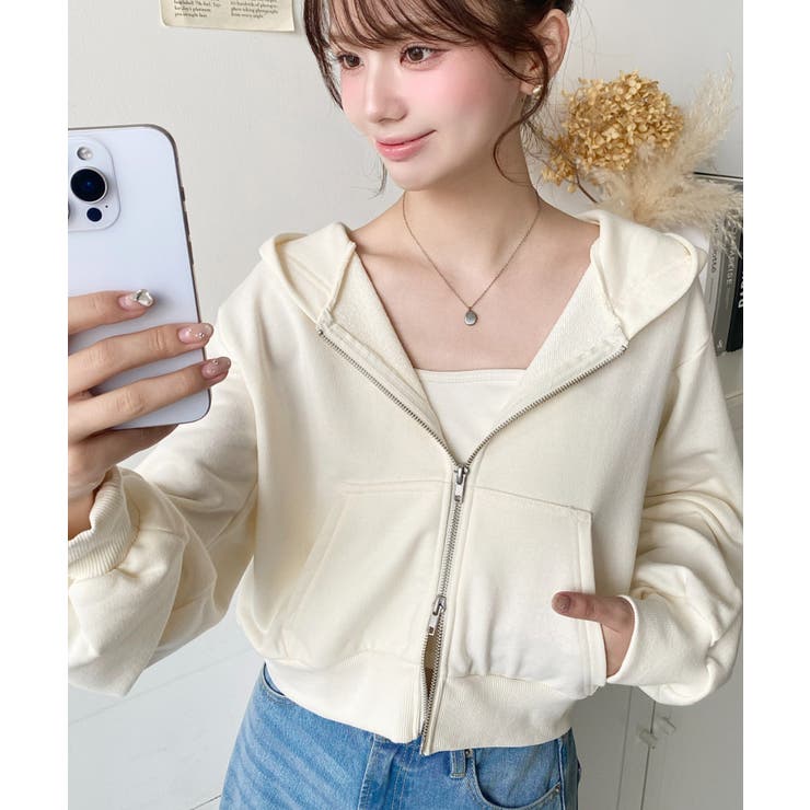 ダブルジップショートパーカー | moment+ | 詳細画像3 