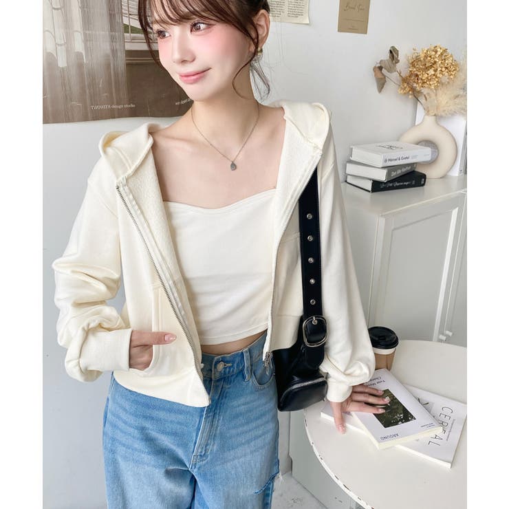 ダブルジップショートパーカー | moment+ | 詳細画像6 